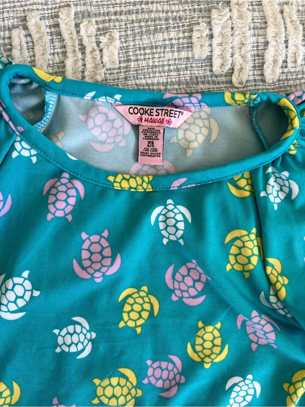 Cooke Street Kids' Teal Turtle Swim Coverup